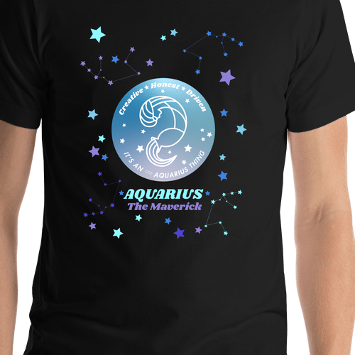 Zodiac Sign T-Shirt - Aquarius - Shirt Close-Up View